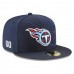 Men's Tennessee Titans New Era Navy Custom On-Field 59FIFTY Structured Fitted Hat 2496986